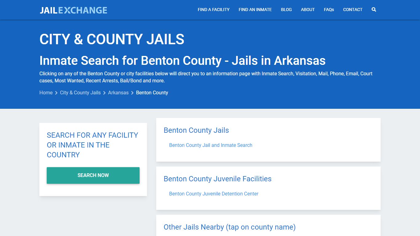 Inmate Search for Benton County | Jails in Arkansas - Jail Exchange