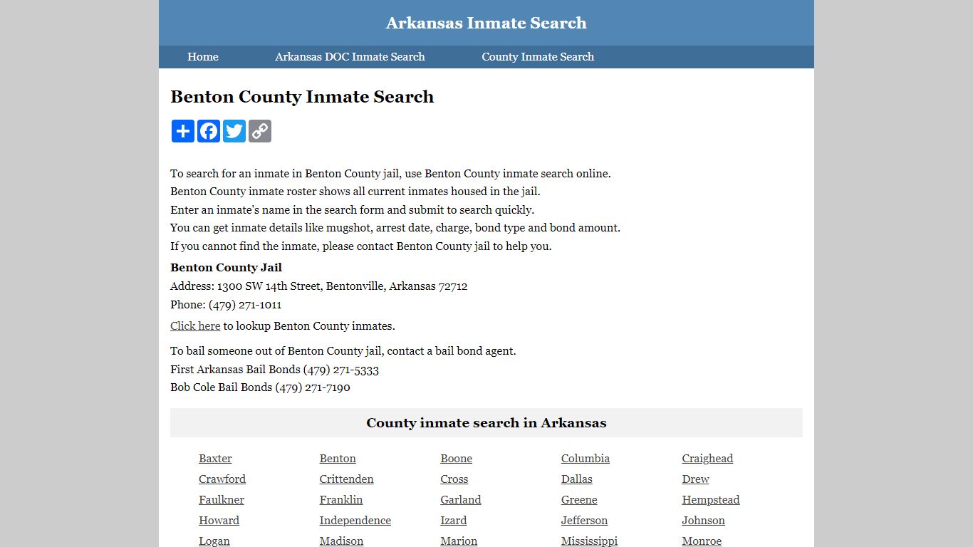 Benton County Inmate Search